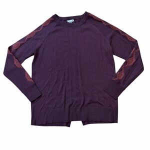 Smartwool Shadow Pine Needlepoint Crew Maroon Sweater